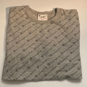 Champion Grey Logo Print Shirt (New, Size: Medium)